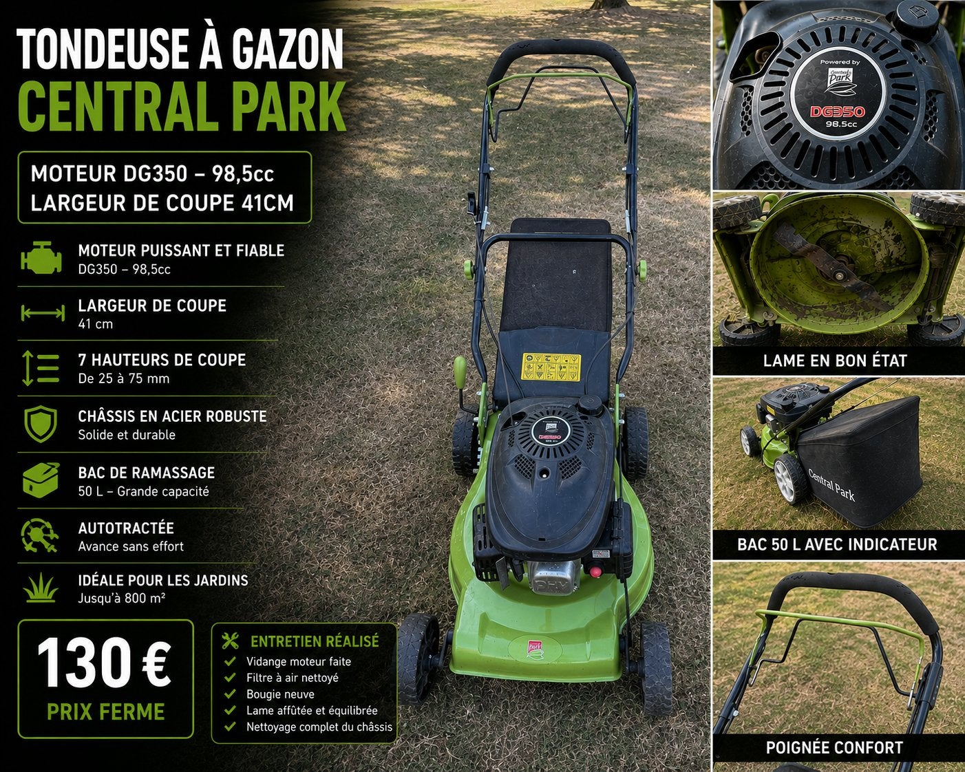 Tondeuse autotractée, Jardin & Terrasse, Tondeuses à gazon, Tondeuses à gazon à essence, 40 à 49 cm, Enlèvement, Utilisé