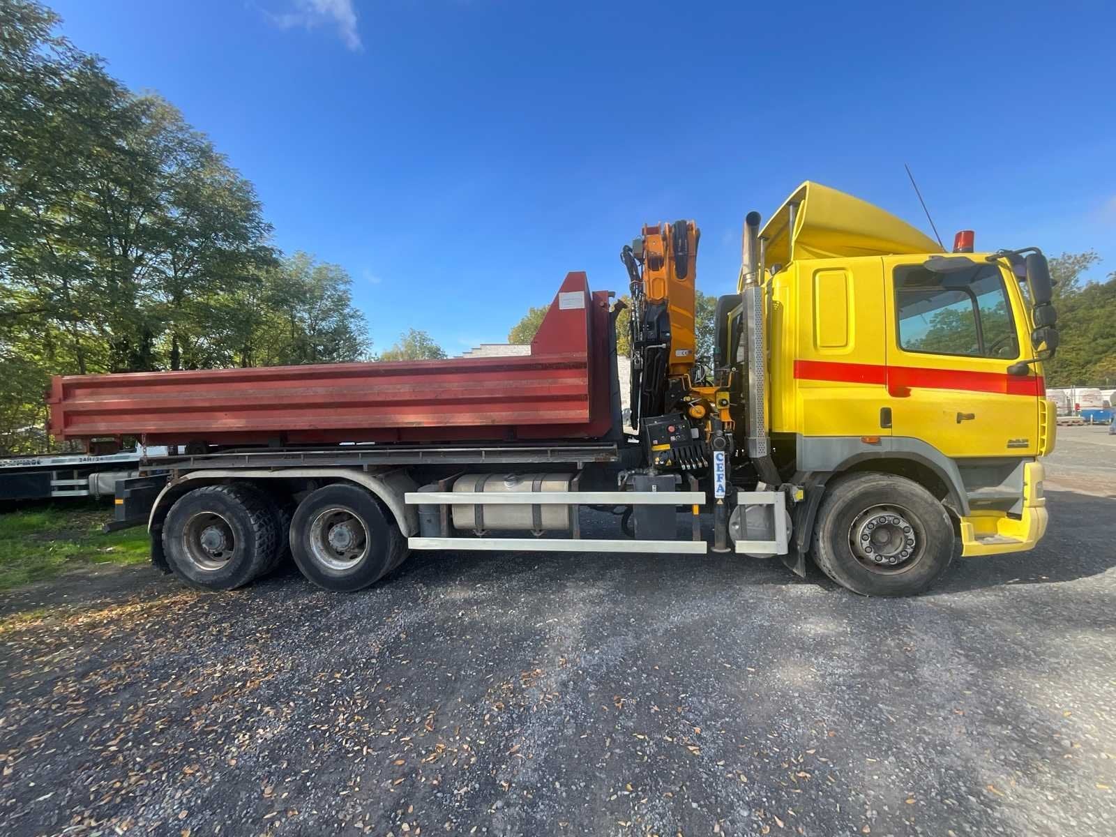 2003 DAF Cf85 DAF CF85 6x4 tipper + EFFER 145-11-4S kraan me, Auto's, Overige brandstoffen, Bedrijf, DAF, Te koop