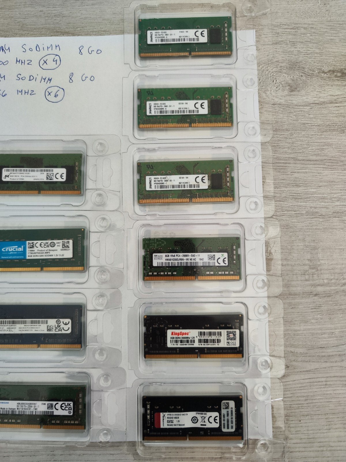 Pack 31x 8 GB (20) en 4 GB (11) DDR4 RAM-strips, Computers en Software, RAM geheugen, Refurbished, Laptop, 8 GB, DDR4, Ophalen