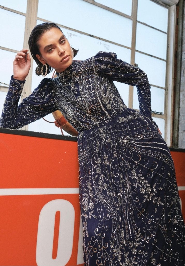 Lange galajurk feestjurk maat 44, Kleding | Dames, Gelegenheidskleding, Ophalen, Galajurk, Blauw, Maat 42/44 (L)