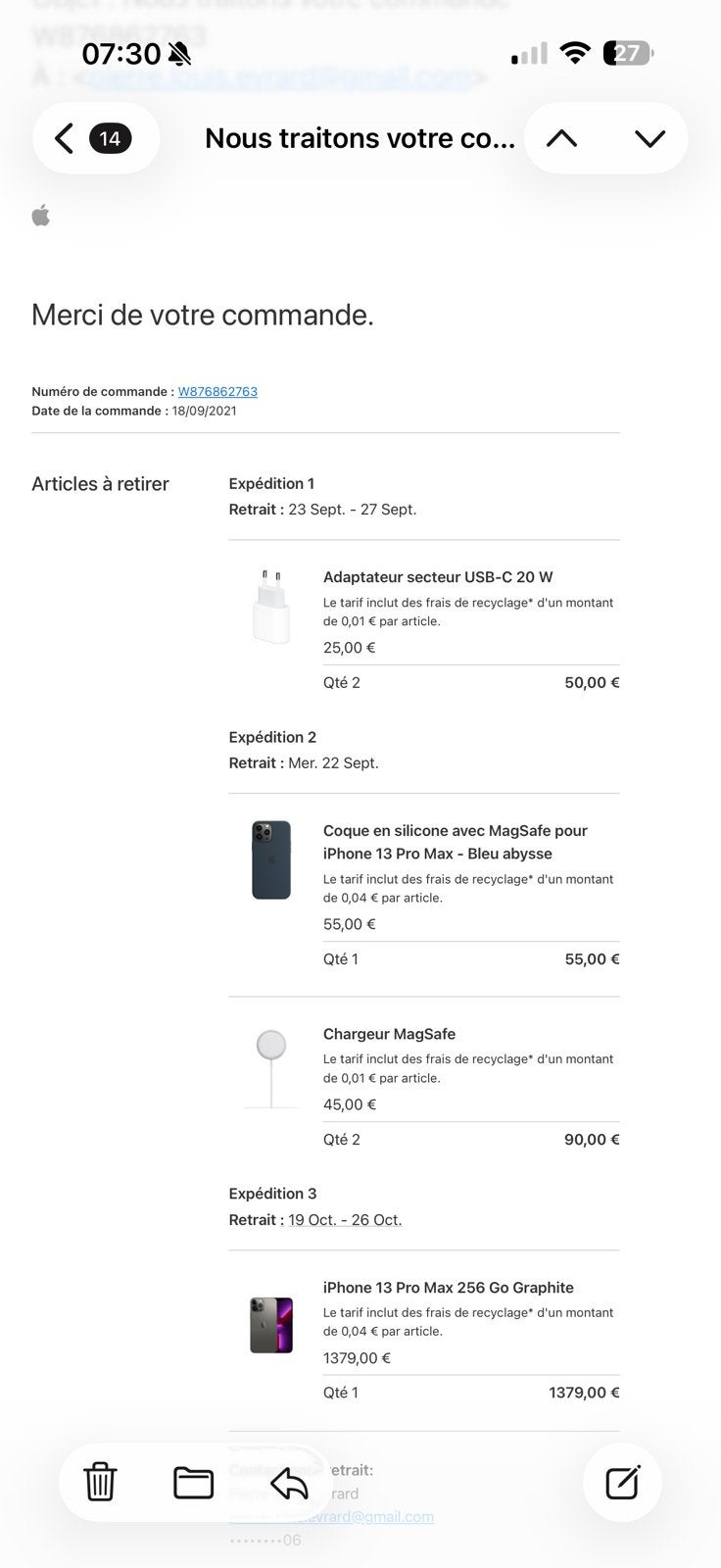 Iphone 13 Pro Max 256G - batterie 85%, Telecommunicatie, Gebruikt, IPhone 13 Pro Max, Zonder simlock, Grijs