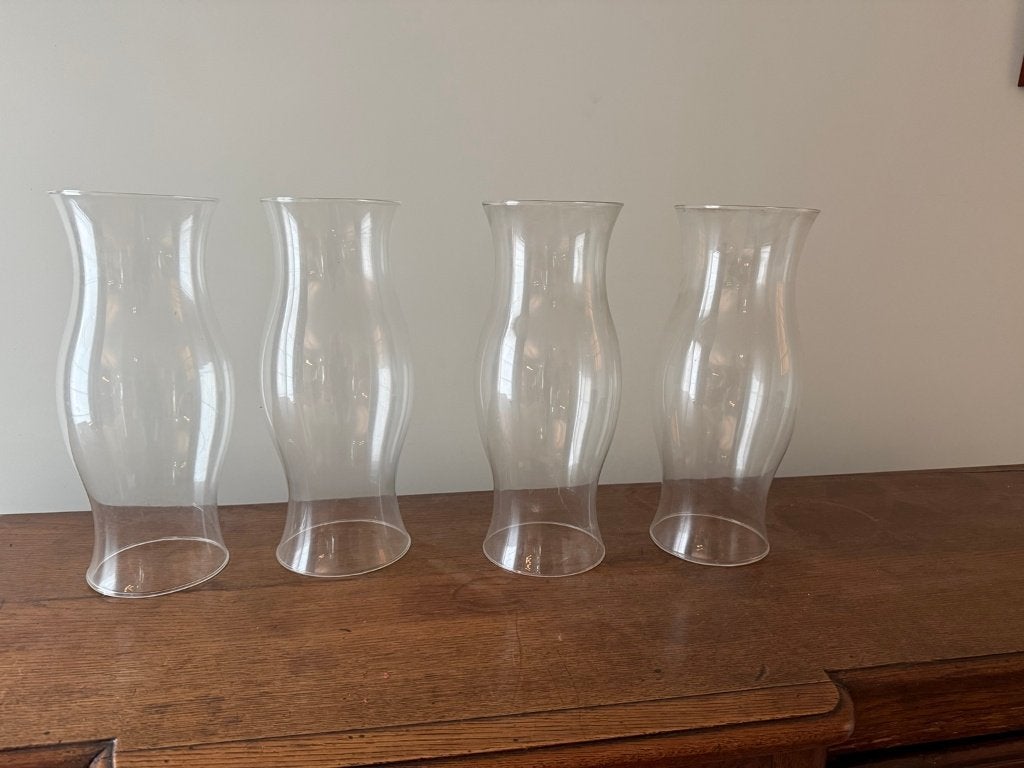 Lot de 4 lampes à vent en verre, Enlèvement, Comme neuf, Verre, Photophore