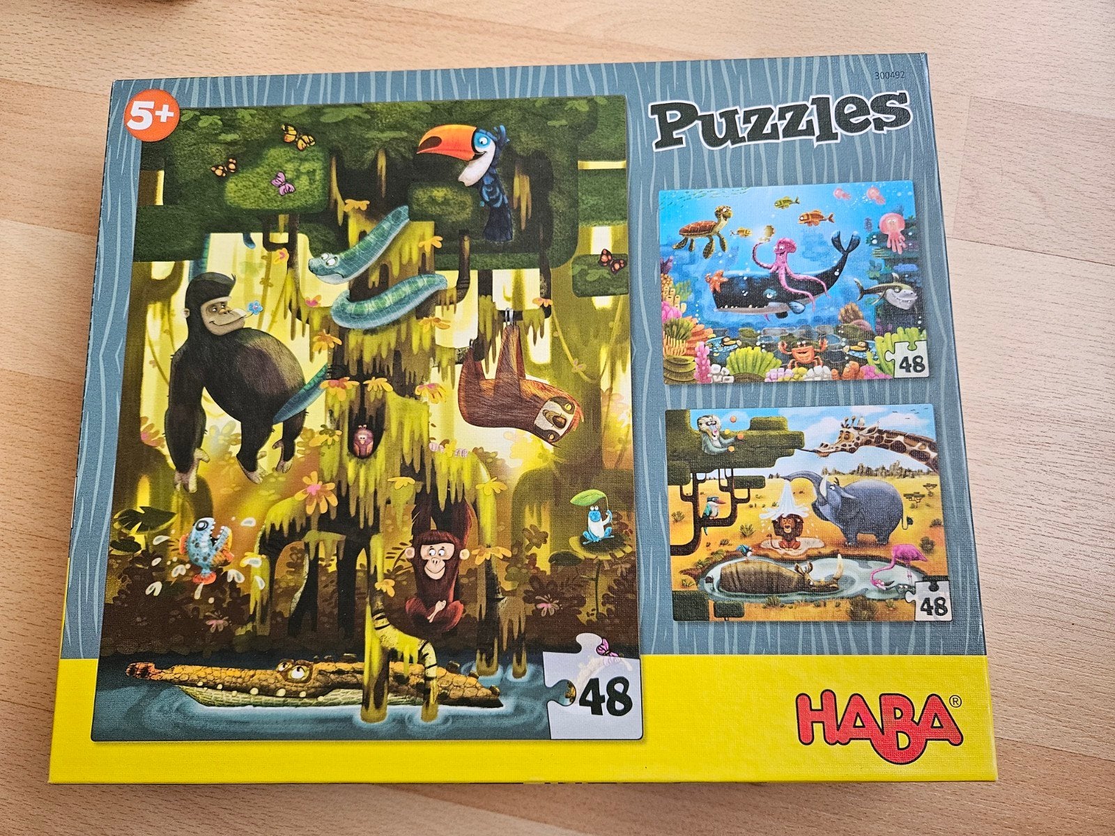 puzzel haba 3x48 stukken, Ophalen, Meer dan 50 stukjes, Zo goed als nieuw