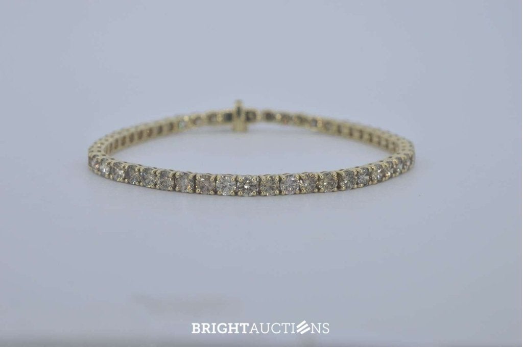 Gouden tennisarmband met natuurlijke diamanten, Diamant, Or, Enlèvement, Neuf