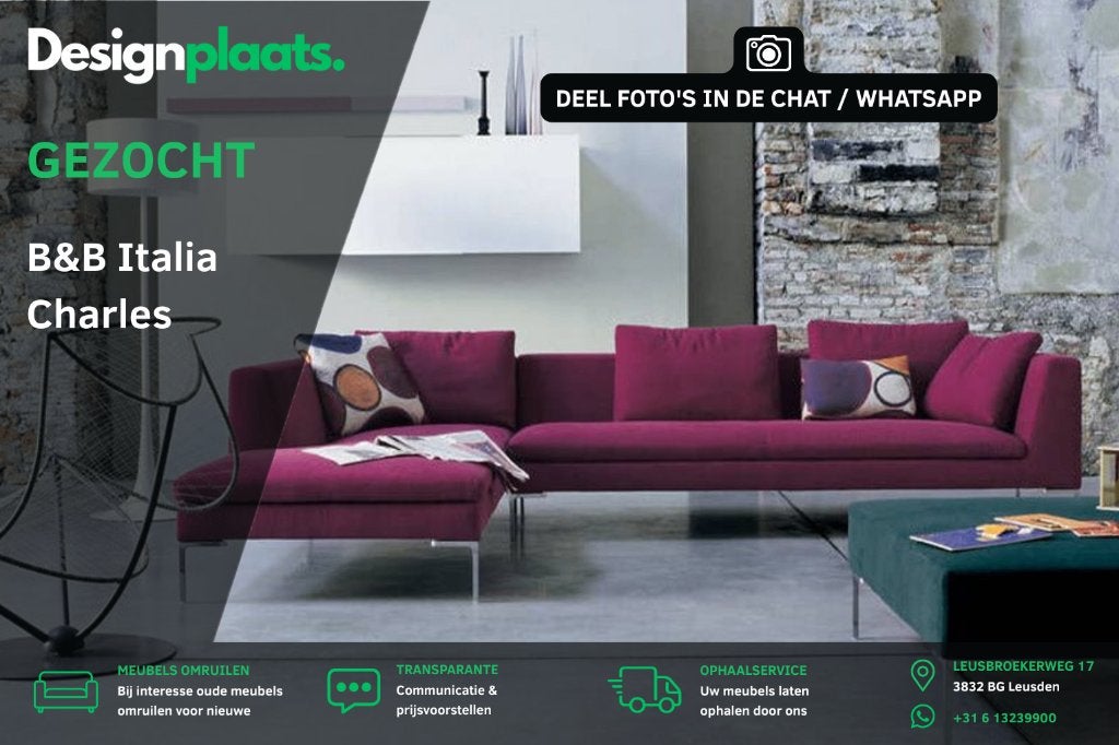 RECHERCHE: B&B Italia Charles — Achat immédiat, Enlèvement ou Envoi, Banc d'angle, Design Bankstellen B&B Italia
