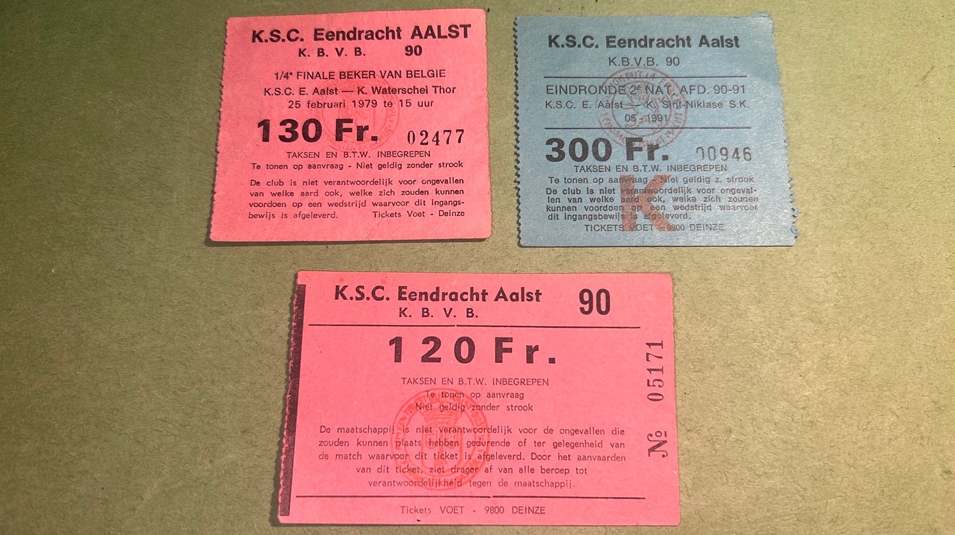 Kaartjes Eendracht Aalst, Ophalen of Verzenden, Gebruikt, Overige typen
