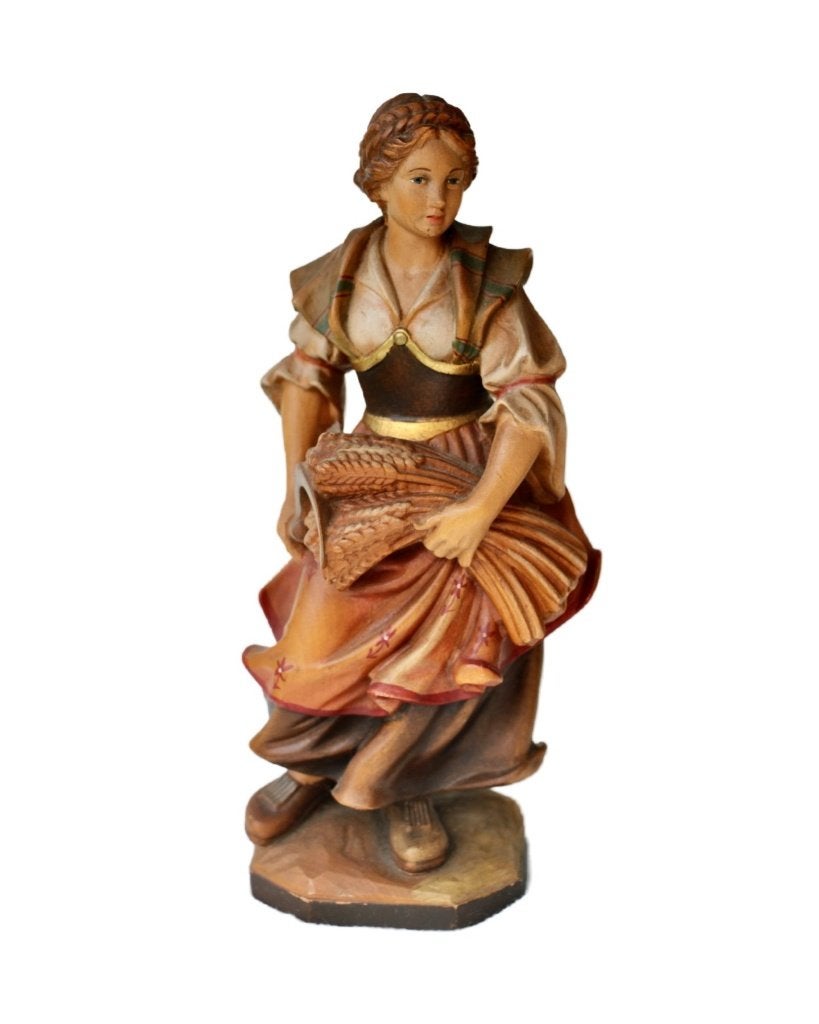 Val Gardena - Sculpture, Saint Notburga 29 cm, Antiquités & Art, Antiquités | Objets religieux, Enlèvement ou Envoi
