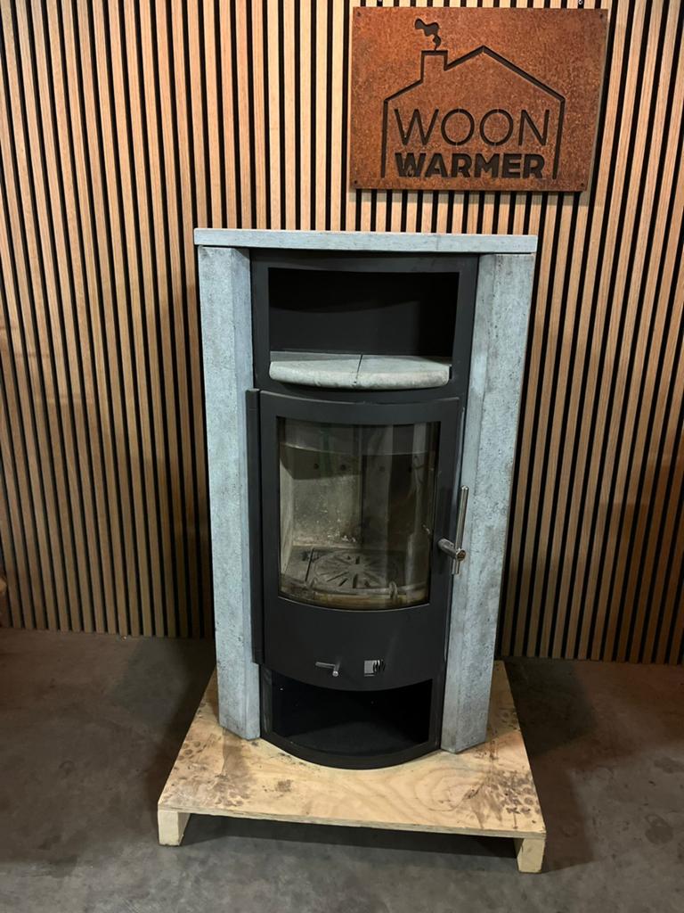 24239 Speksteenkachel Drooff 6kw, Ophalen, Zo goed als nieuw, Hout, Houtkachel