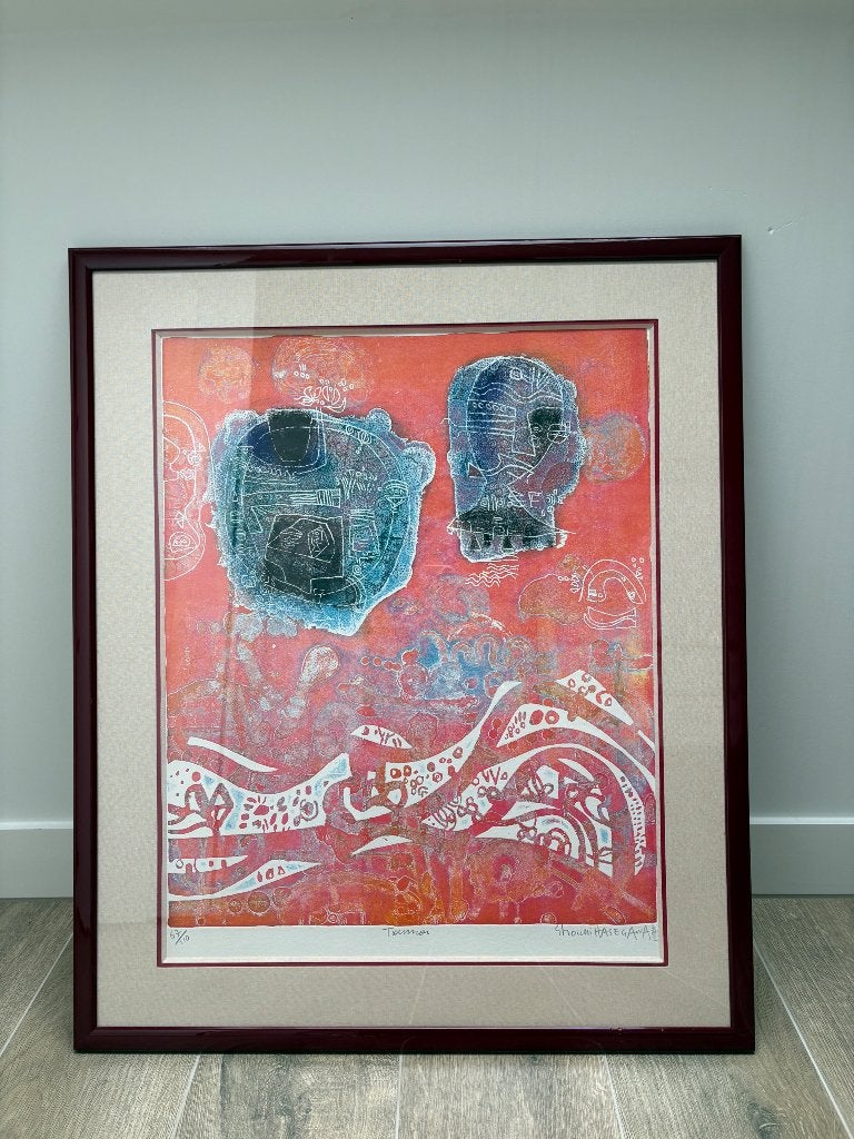 Lithografie van shoichi hasegawa, Antiquités & Art, Avec verre, Enlèvement, Lithographie