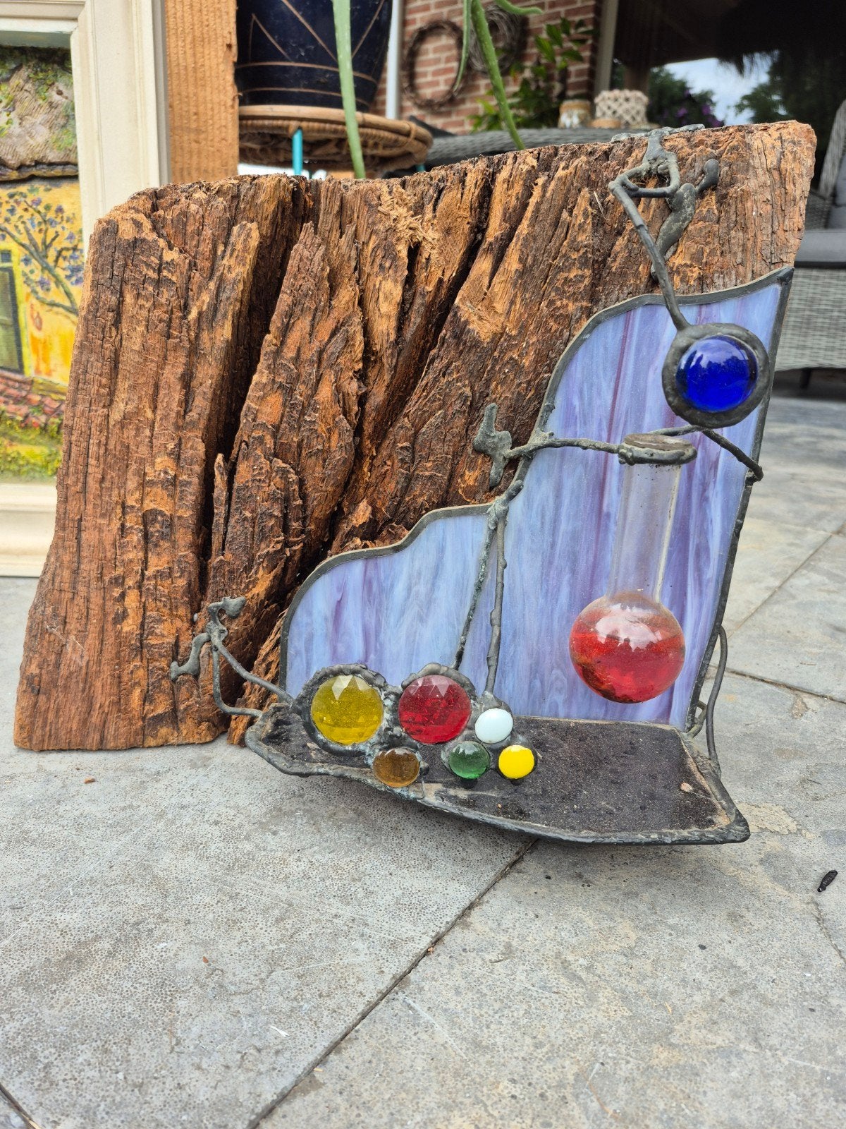 Spoorbiels met glas in lood, Ophalen