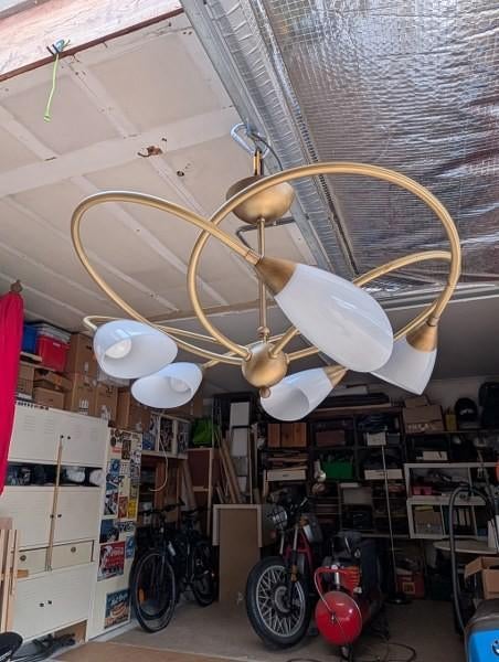kroonluchter, Huis en Inrichting, Lampen | Kroonluchters, Ophalen, Zo goed als nieuw, Glas, Art deco