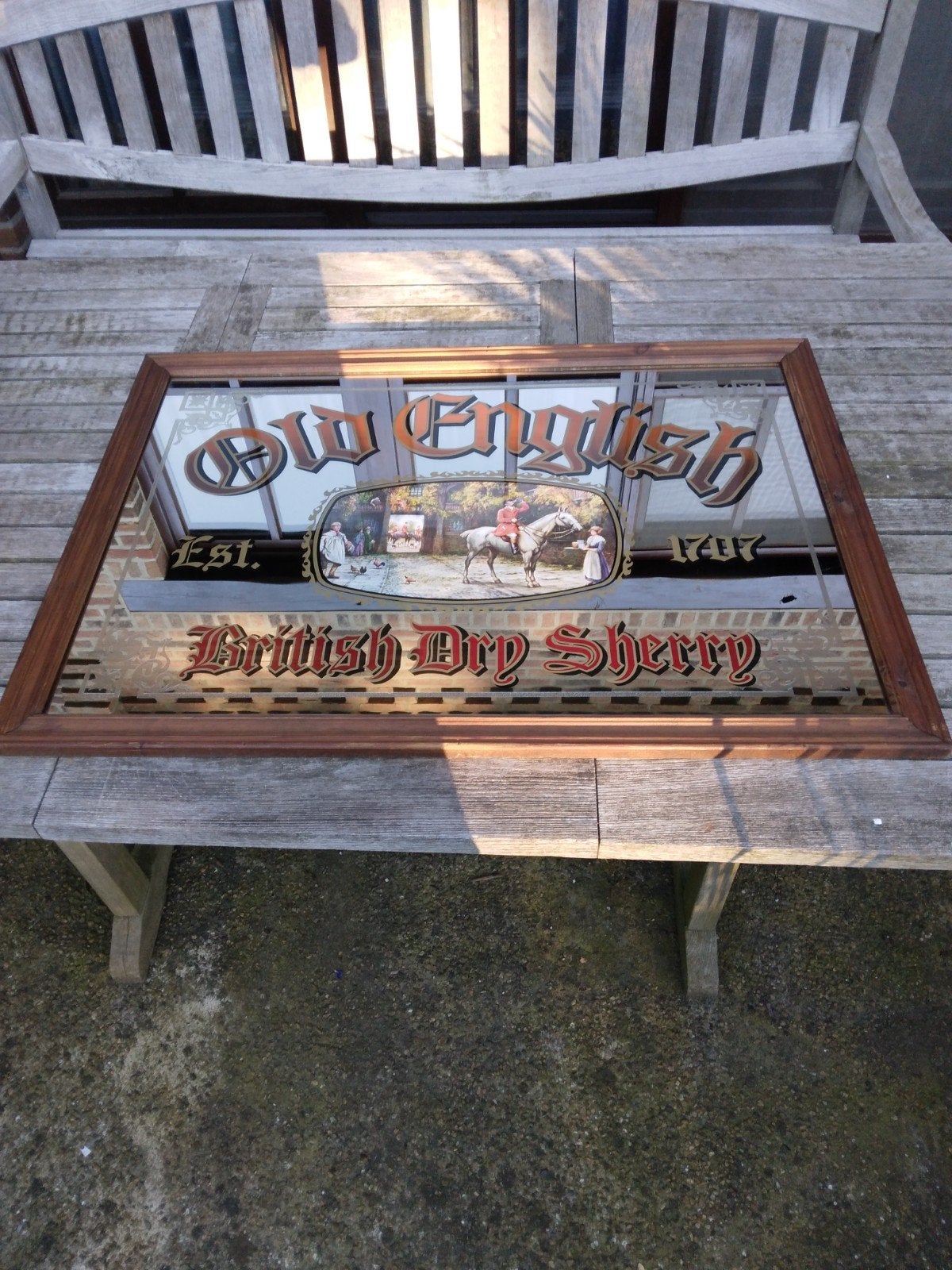 Reclame  spiegel  dry sherry, Verzamelen, Ophalen