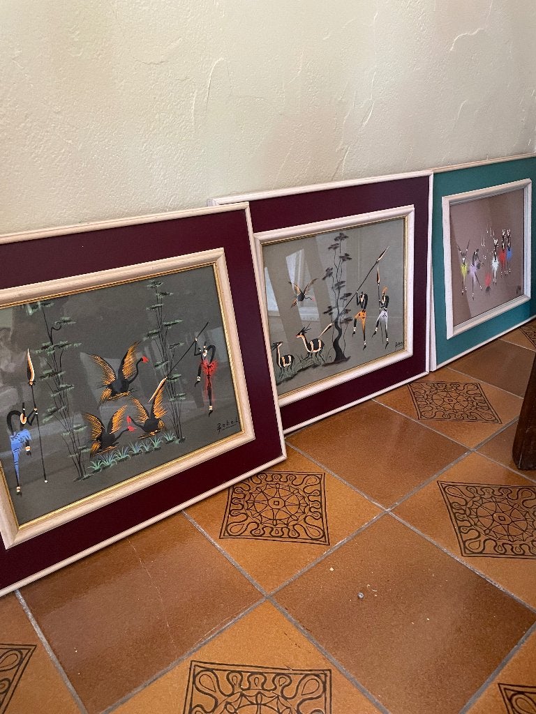 3 tableaux africains, Divers, Enlèvement, Comme neuf, Tableau noir