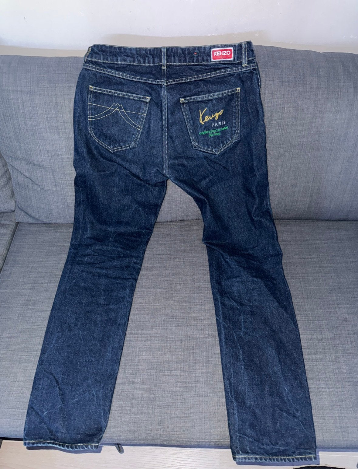 Pantalon Kenzo, Enlèvement ou Envoi, Comme neuf, Bleu, W36 - W38 (confection 52/54)