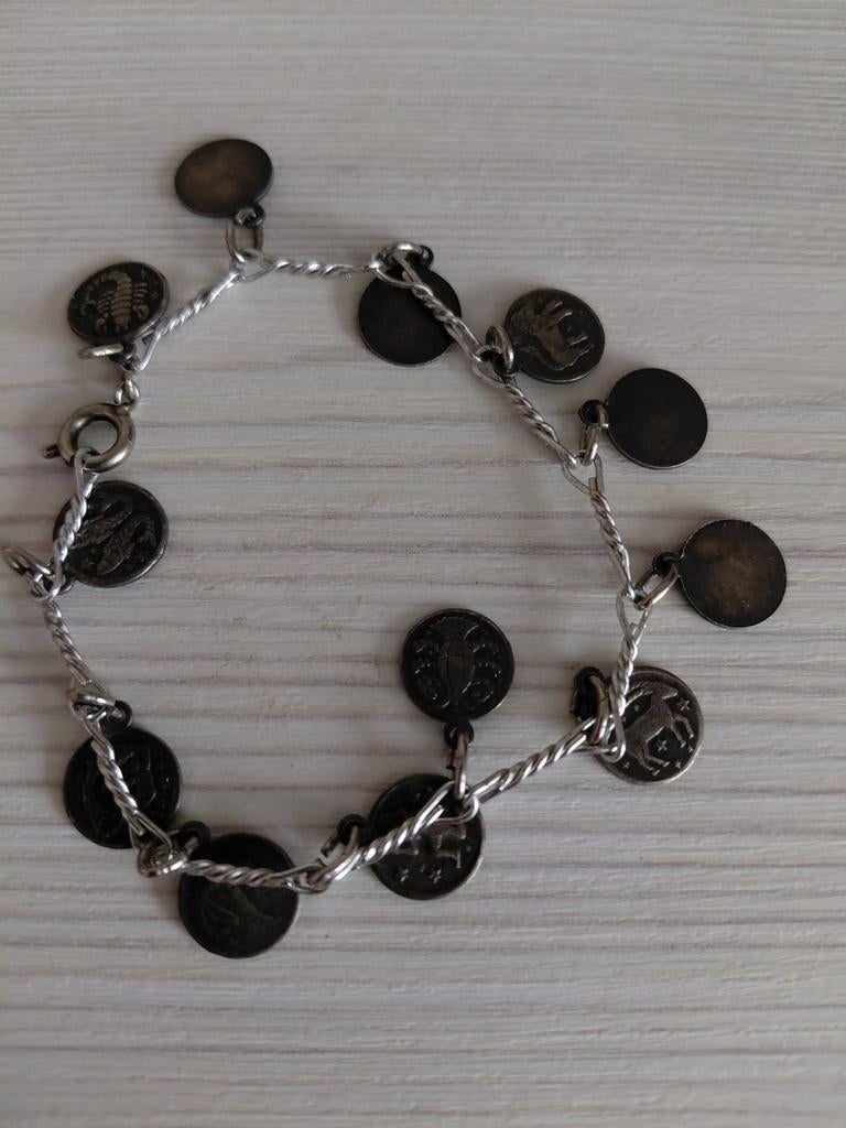 Vintage bedelarmband, Handtassen en Accessoires, Armbanden, Ophalen of Verzenden