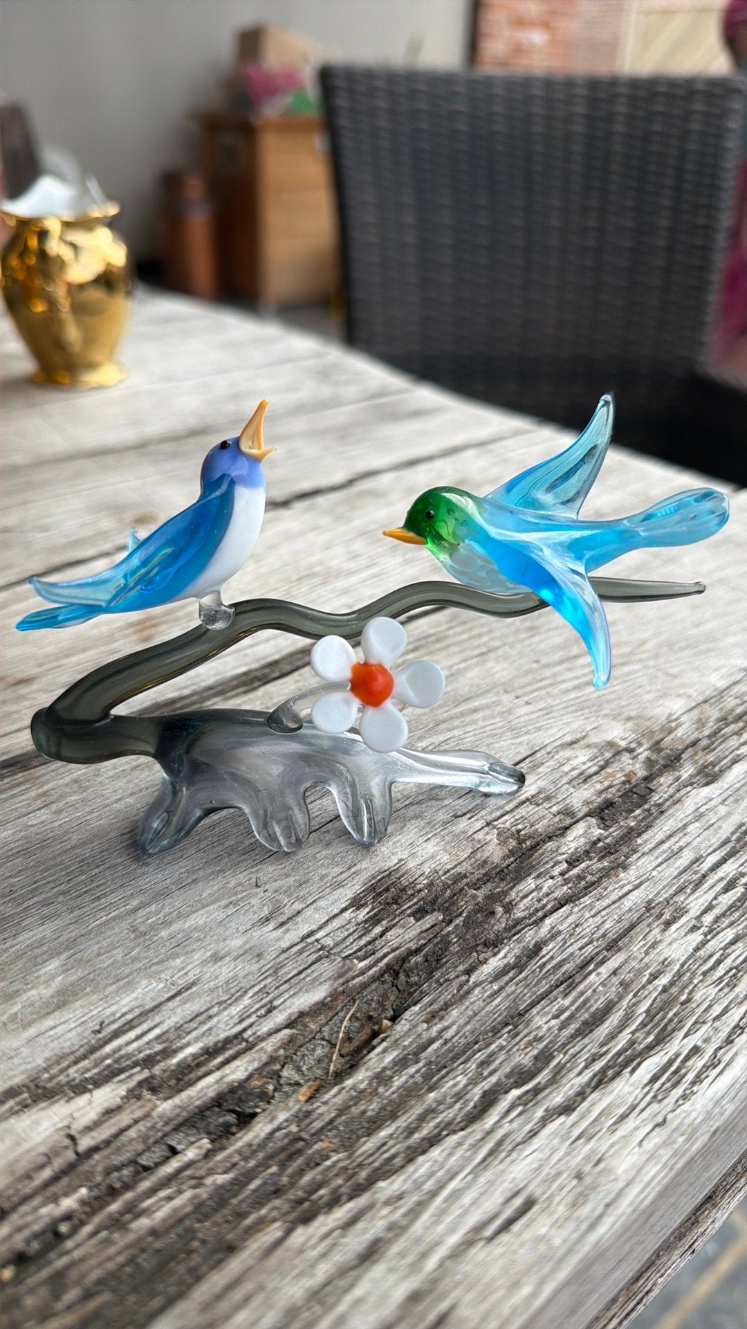 Murano twee vogels op tak, Ophalen