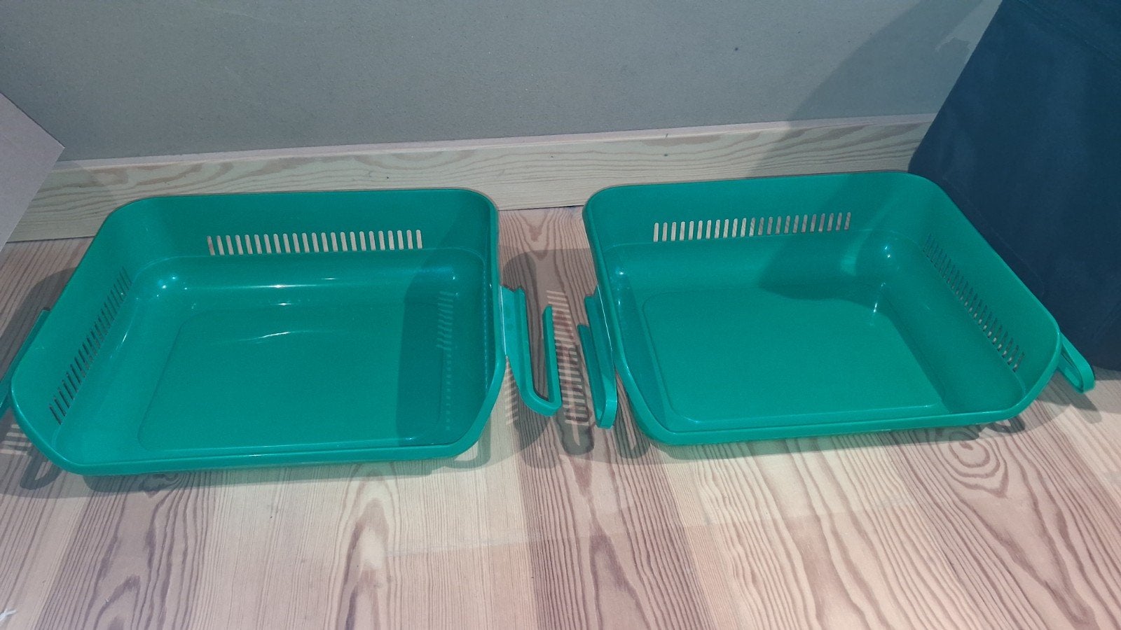 2 groene plastic opbergmand, Huis en Inrichting, Ophalen