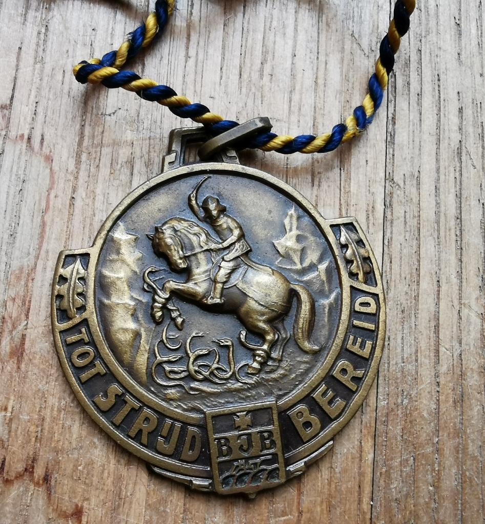 Vintage herinneringsmedaille BJB Ruitertornooi Egem 1957, Enlèvement ou Envoi, Bronze