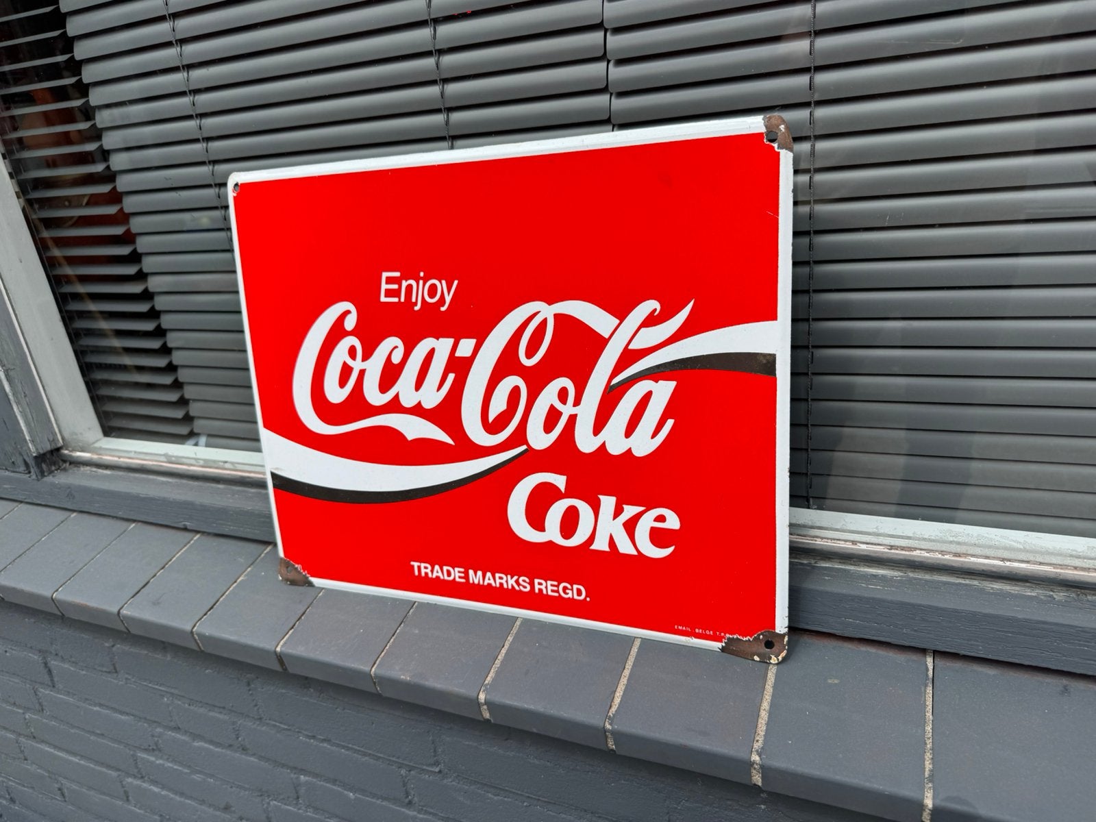 Coca Cola emaille reclamebord, Ophalen of Verzenden, Gebruikt, Reclamebord