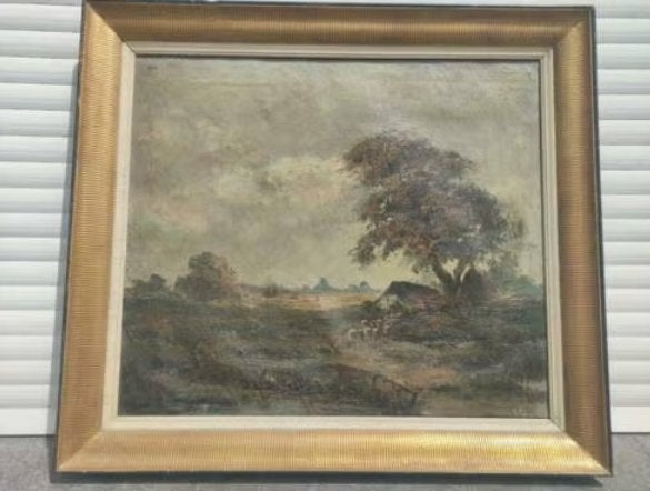 huile sur toile paysage signe, Enlèvement ou Envoi, Paysage, Toile