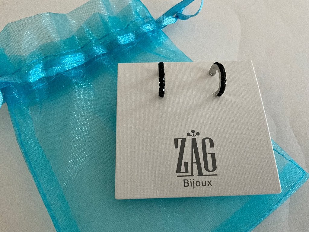Nieuwe oorbellen ZAG - zwart, Bijoux, Sacs & Beauté, Enlèvement ou Envoi, Neuf, Noir