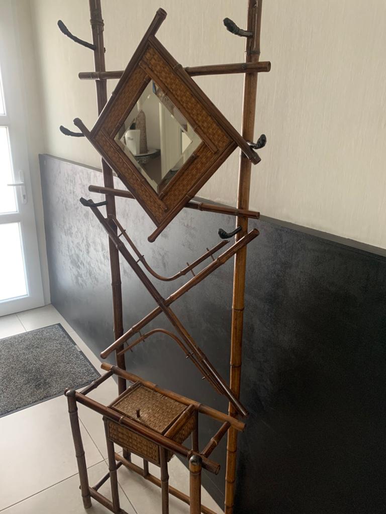 porte-manteau en bambou antique, Maison & Meubles, Enlèvement
