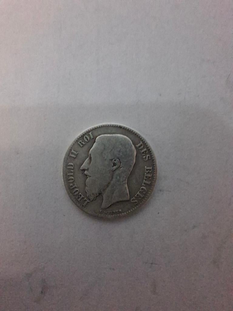 50 centimes 1898 Belgie Leopold 2, Ophalen of Verzenden, Zilver