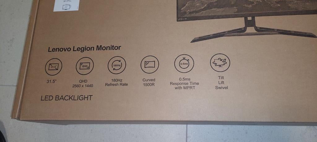 2k Gaming monitor Lenovo 180hz 32 inch, Enlèvement