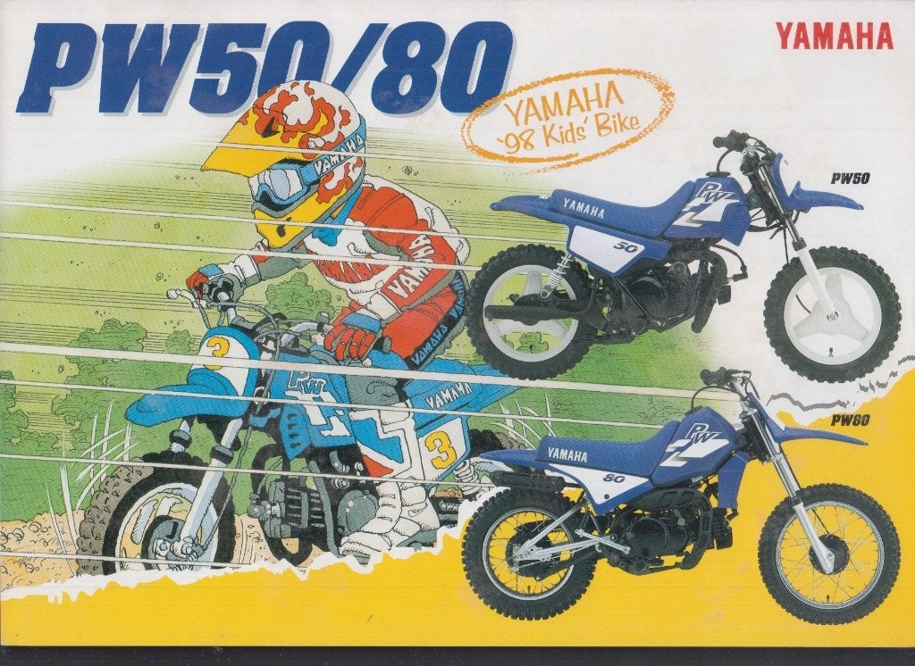 1998 Yamaha PW50 PW80 minibike brochure publicitaire, Verzenden, Gelezen
