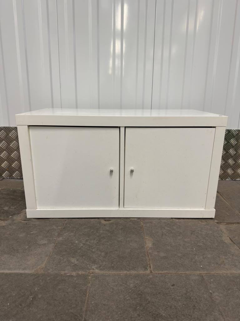 IKEA Kallax double compartiment avec 2 blocs porte (blanc), Enlèvement, Comme neuf
