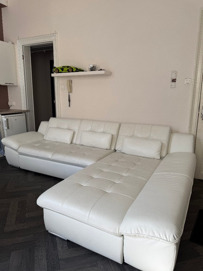 Gratis Witte Zetel, Ophalen, Gebruikt, Hoekbank, Leer