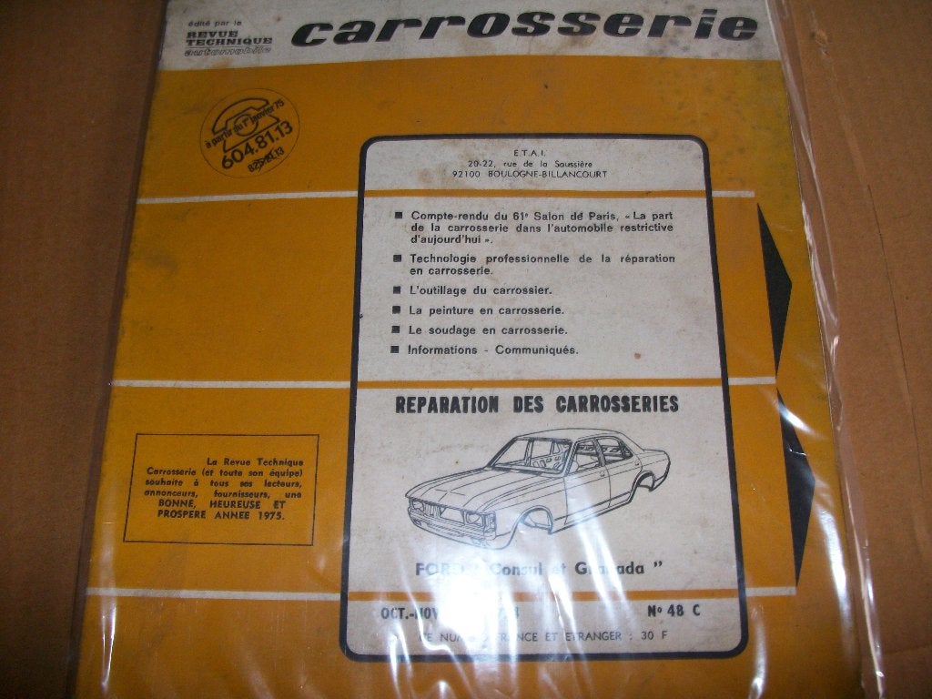revue technique carrosserie ford granada 1972-1974, Enlèvement ou Envoi