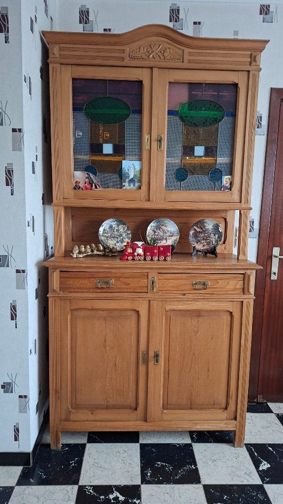 2delige halkast - antiek/brokant, Huis en Inrichting, Ophalen, 100 tot 150 cm, Brokante, Met lade(s)