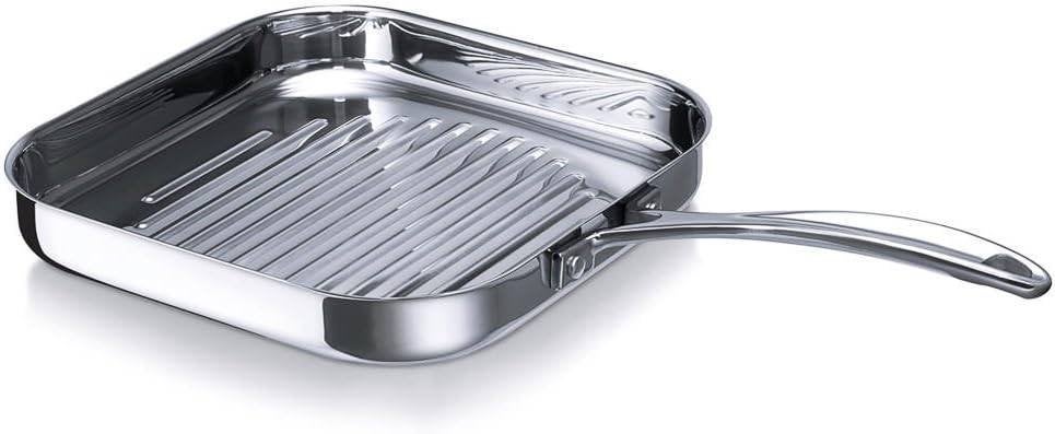 Grillpan 26,5cm vierkant | BEKA - chef inox | Nieuw, Inox, Overige typen, Nieuw, Ophalen of Verzenden