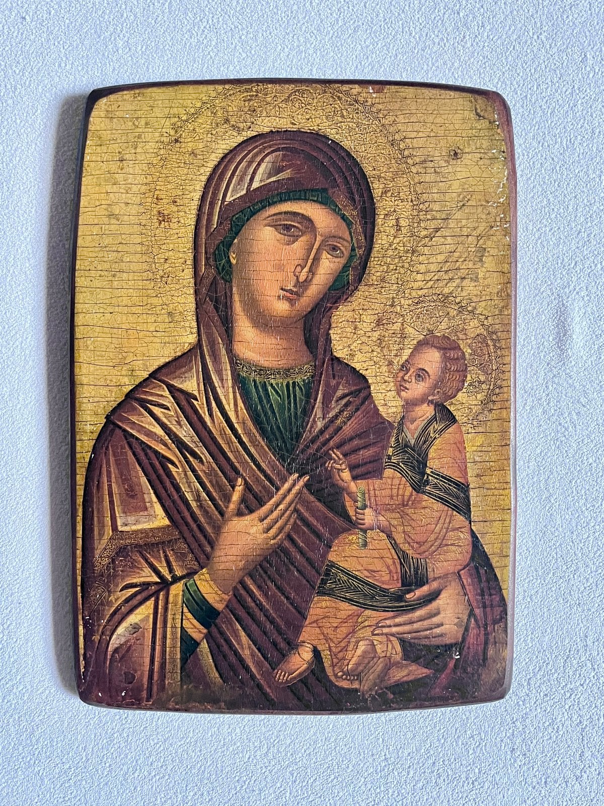 Tafel - Icoon - Madonna met kind, Verzamelen, Religie, Ophalen of Verzenden, Zo goed als nieuw