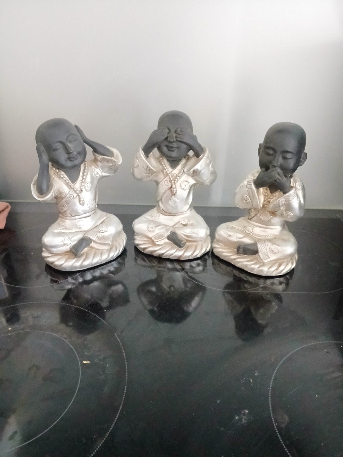 3 Boeda beeldjes, Maison & Meubles, Accessoires pour la Maison | Statues de Bouddha, Enlèvement, Comme neuf, Pierre/céramique