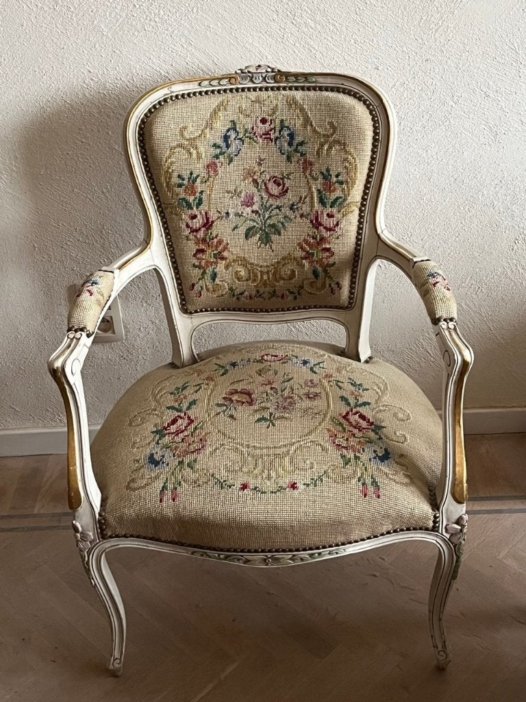 Vintage armstoel in Louis XV stijl, Ophalen