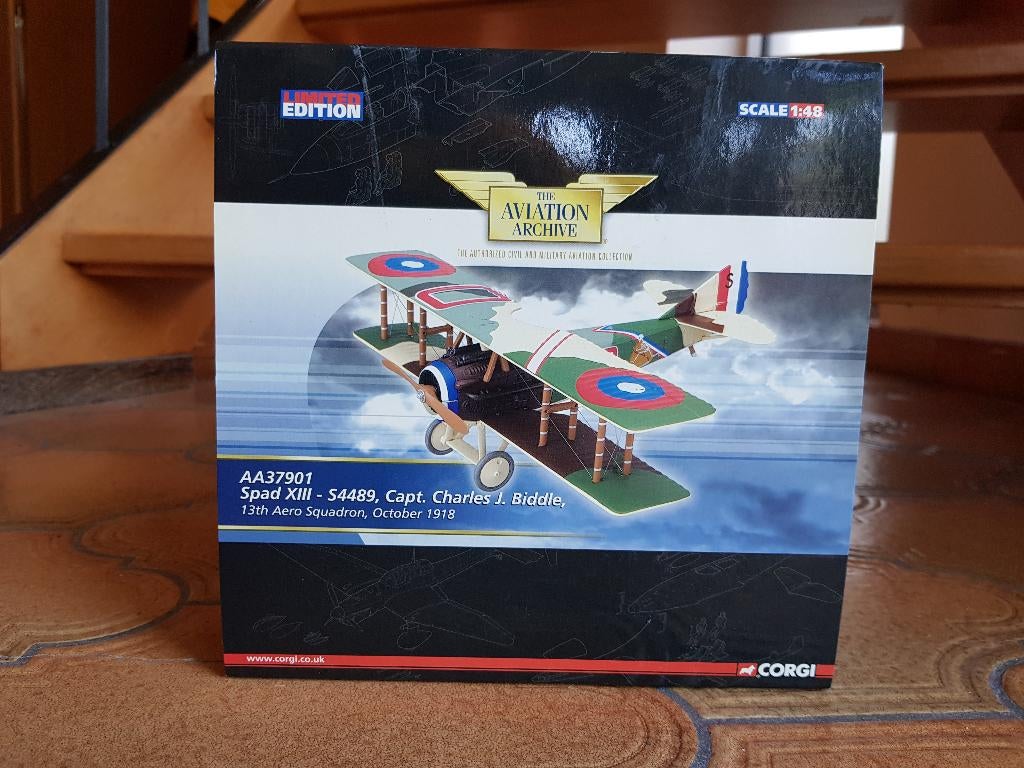 Corgi Aviation AA37901 SPAD XIII S4489, Capt. Biddle 1/48, Verzamelen, Verzenden, Zo goed als nieuw, Schaalmodel