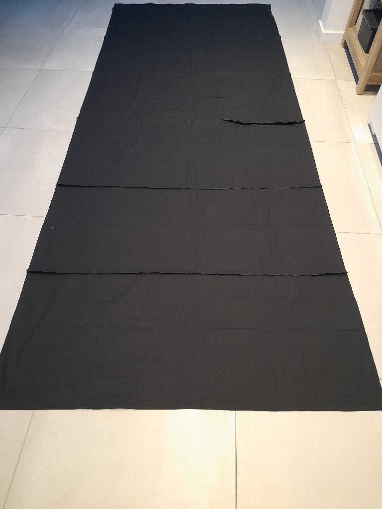 2 Zwarte (vouw)gordijnen op maat (121.5 cm* 300cm)Nieuw, Huis en Inrichting, Plooiafwerking, 300 cm, Zwart, Nieuw