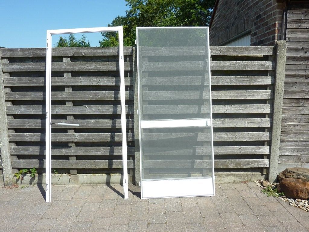Vliegendeur aluminium met pomp, Doe-het-zelf en Bouw, Ophalen, Gebruikt