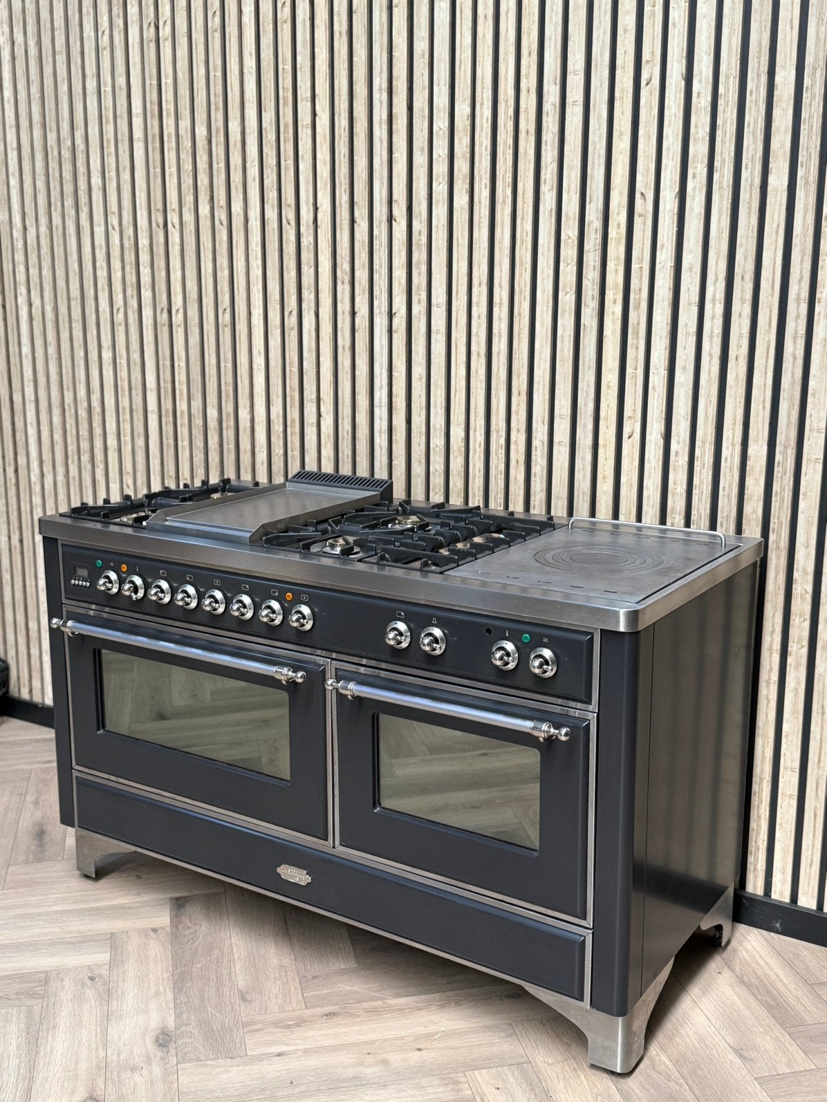 Boretti Antraciet Gas 150cm + Coup de Feu + Frytop, Ophalen of Verzenden, Grill, Gas