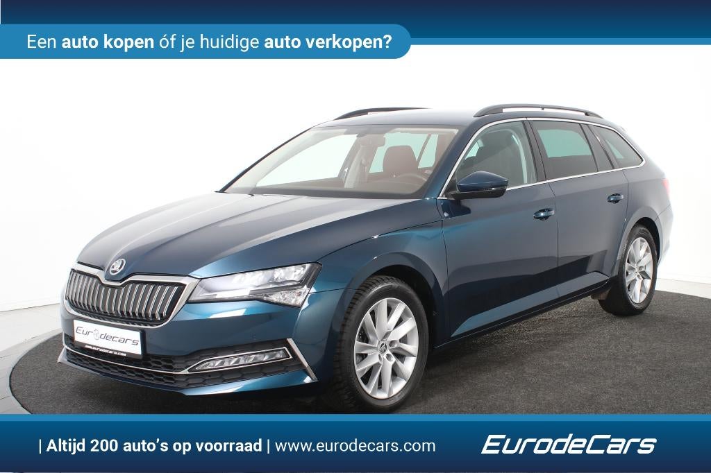 Skoda SuperB iV Combi *1ste Eigenaar*Navigatie*Camera*, Auto's, Stof, Lichtsensor, 4 cilinders, Blauw