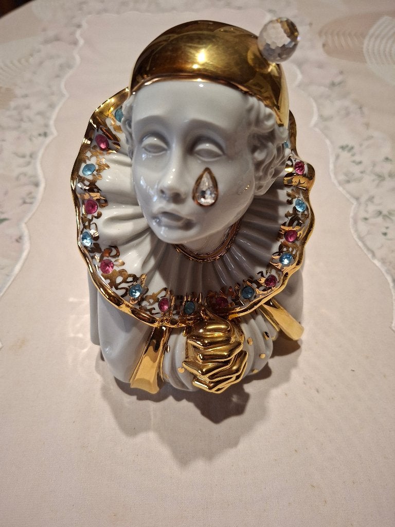 Italiaans Limoges-porselein, met Swarovski-kristallen., Ophalen, Handgemaakt, Wit, Overige materialen