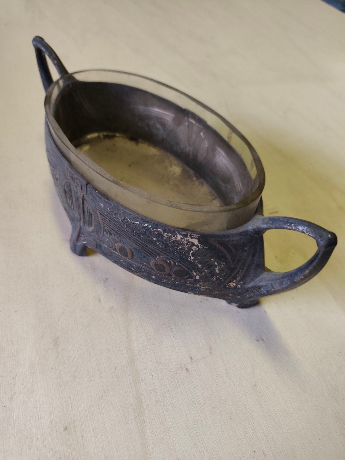porte-plantes en cuivre avec insert en verre, Enlèvement