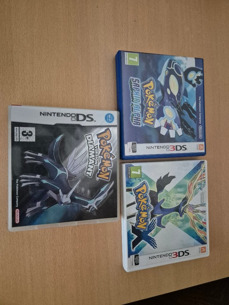 Lot 3 Jeux Pokémon — Diamant (DS), Saphir Alpha et X(3DS), Games en Spelcomputers, Games | Nintendo 2DS en 3DS, Ophalen of Verzenden