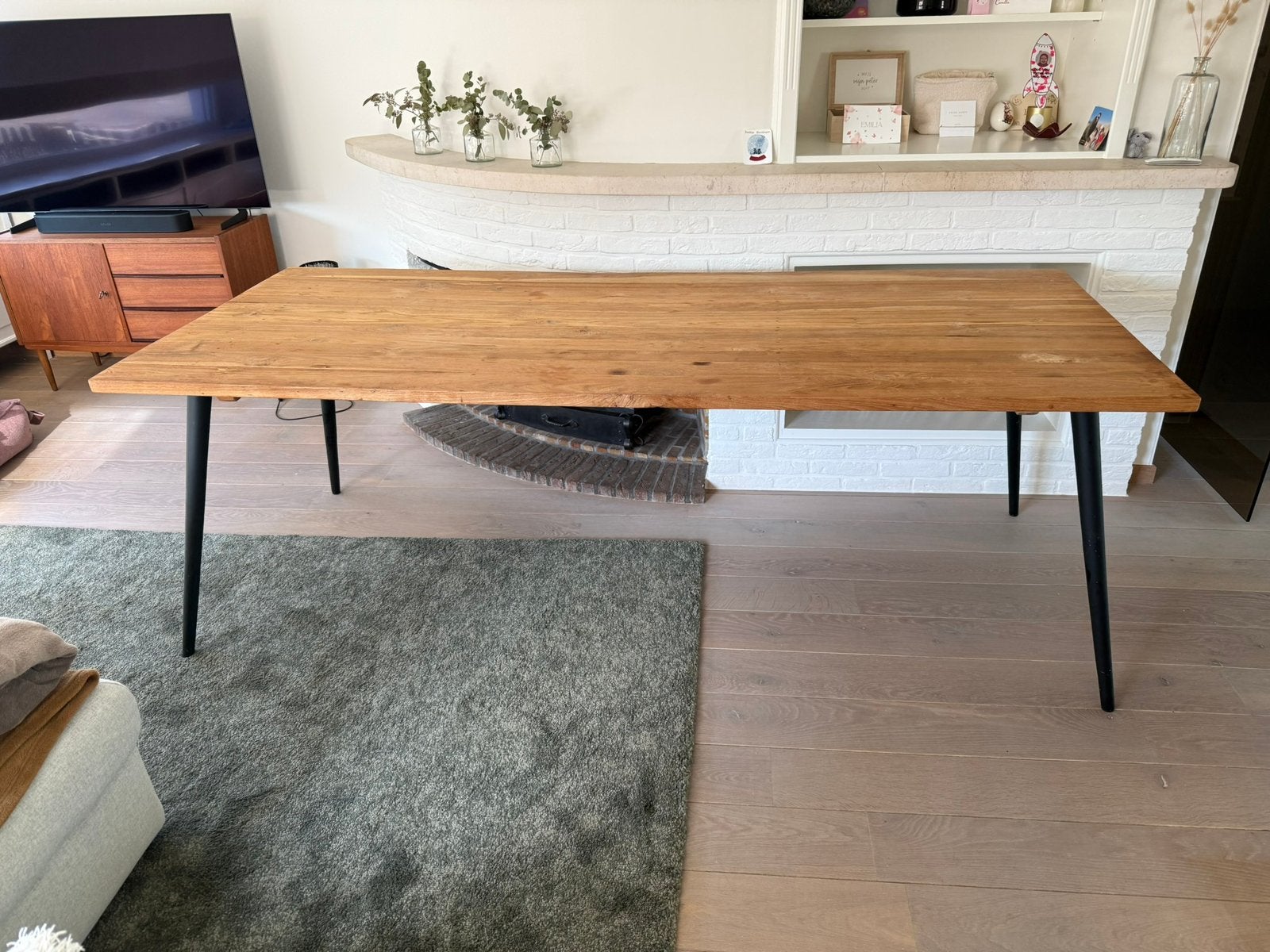 houten eettafel 90x220cm, Ophalen, Zo goed als nieuw