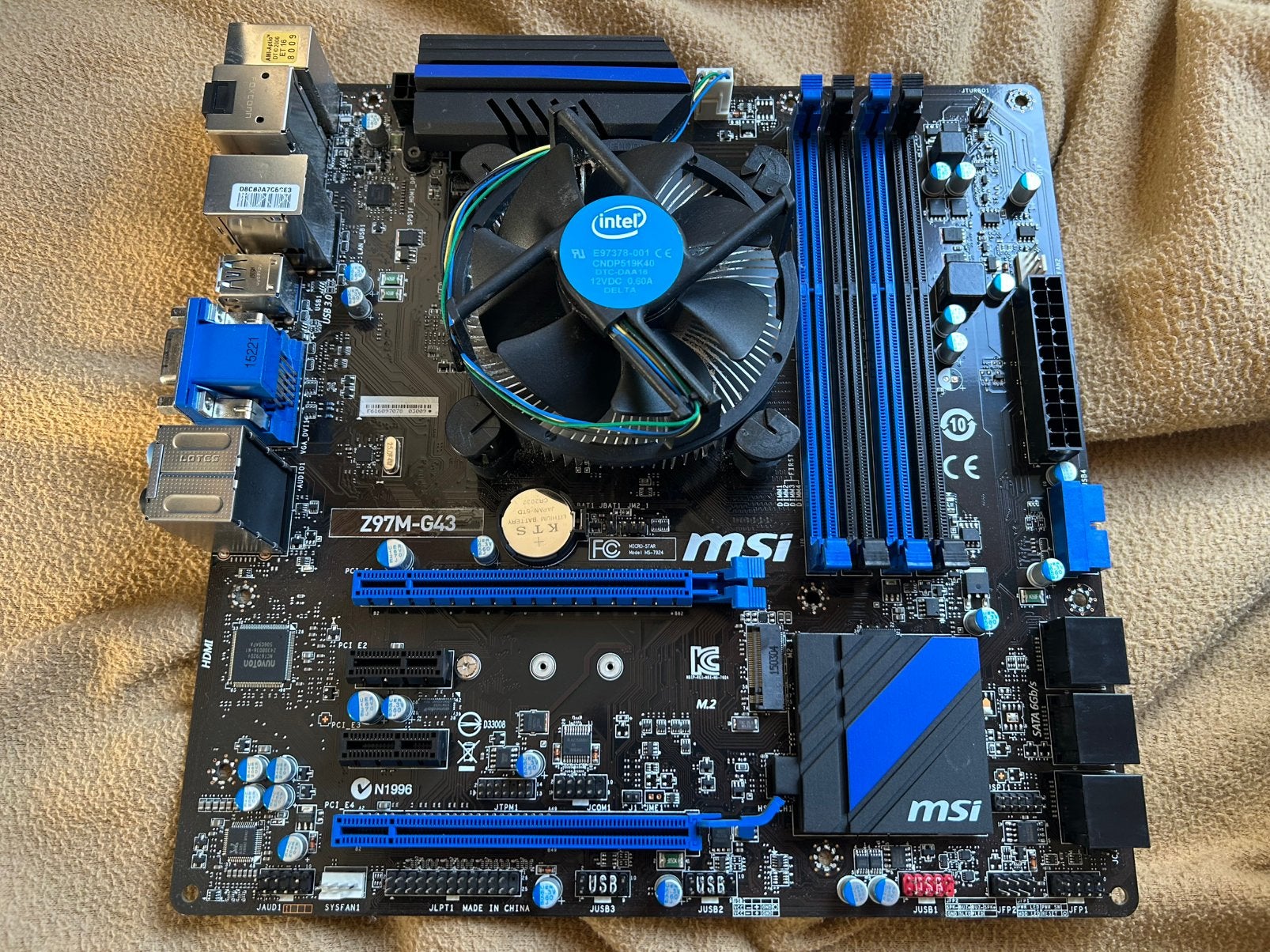 MSI moederbord Z97M - G43 intel, Computers en Software, Ophalen of Verzenden, Gebruikt, Intel, DDR3