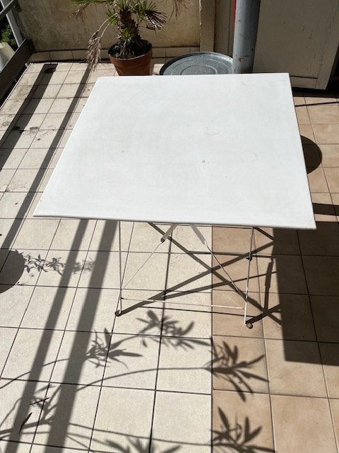 terrastafels, Tuin en Terras, Ophalen, Gebruikt, Vierkant, Metaal