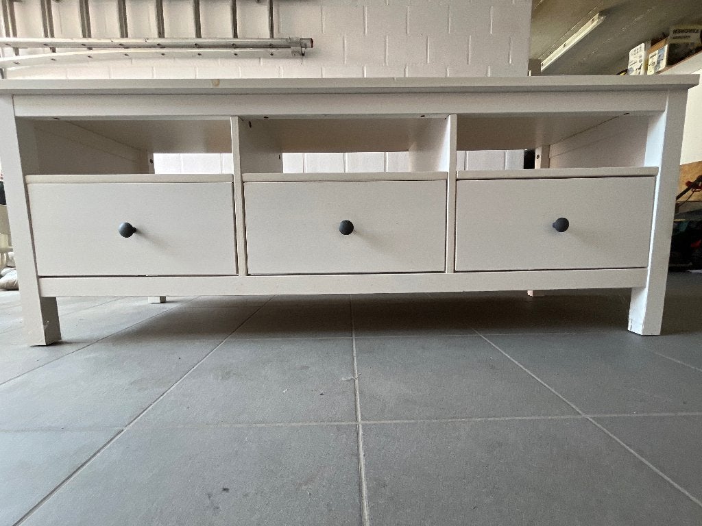 TV kast wit, Ophalen, Gebruikt, 100 tot 150 cm, Landelijk