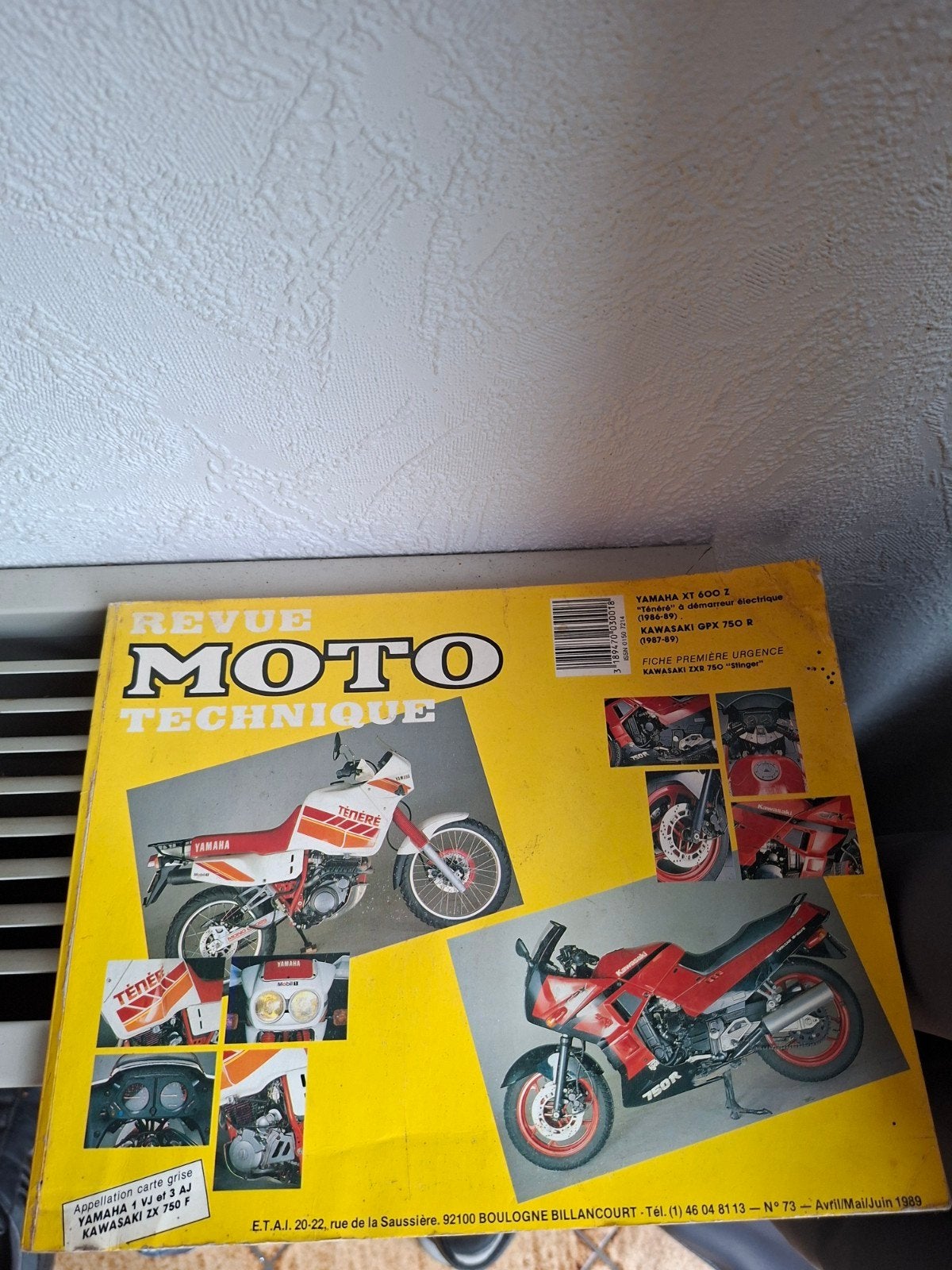 moto revue technique yamaha xt600z en kawasaki gpx750r, Ophalen of Verzenden, Kawasaki